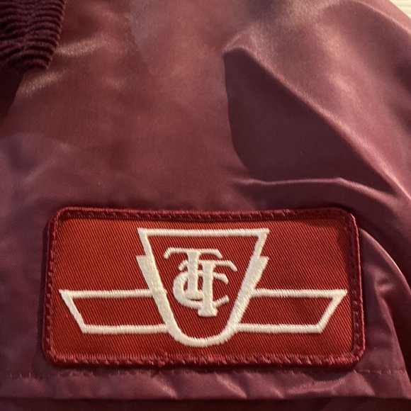 Vintage Toronto Transit Commission Coat TTC Uniform Subway Bus Size 46 Burgundy - Picture 2 of 12